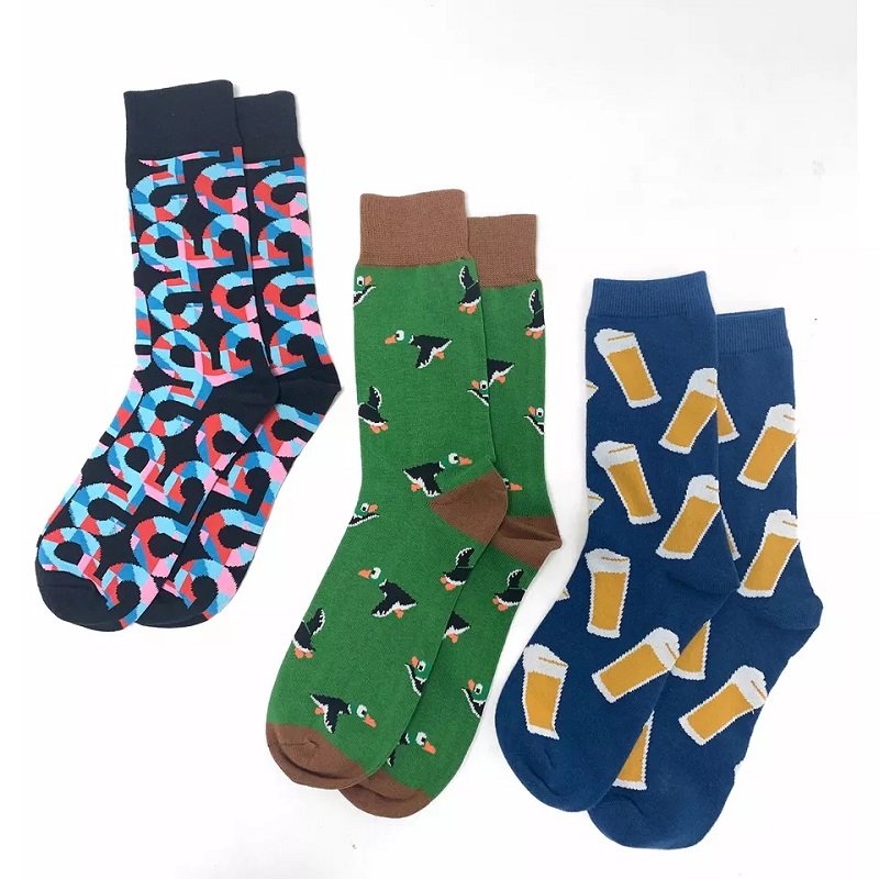 Mode kæmmet bomuld Tilpas logo kjole sokker til mænd