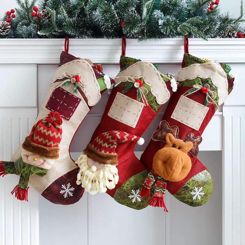 Varm stil julestrømmer julegaveposer julescene dekorationer